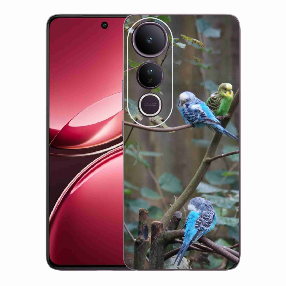 Gelový kryt mmCase na Vivo V50 Lite 4G/5G - papoušci na větvi