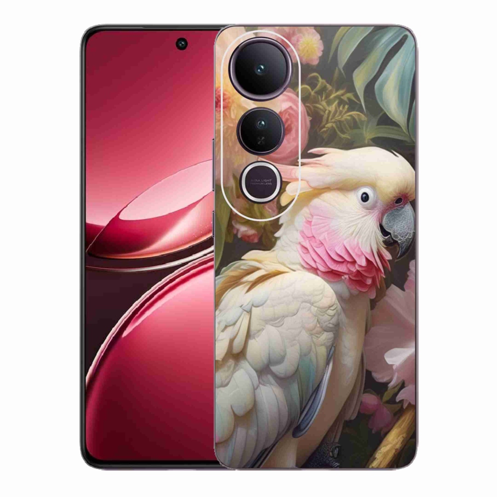 Gelový kryt mmCase na Vivo V50 Lite 4G/5G - papoušek kakadu růžový 2