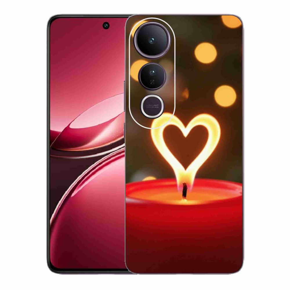 Gelový kryt mmCase na Vivo V50 Lite 4G/5G - srdce z plamene