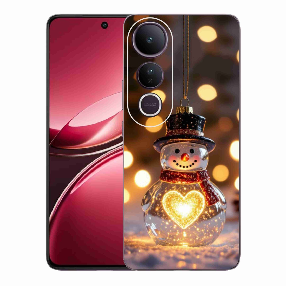 Gelový kryt mmCase na Vivo V50 Lite 4G/5G - svítící vánoční sněhulák