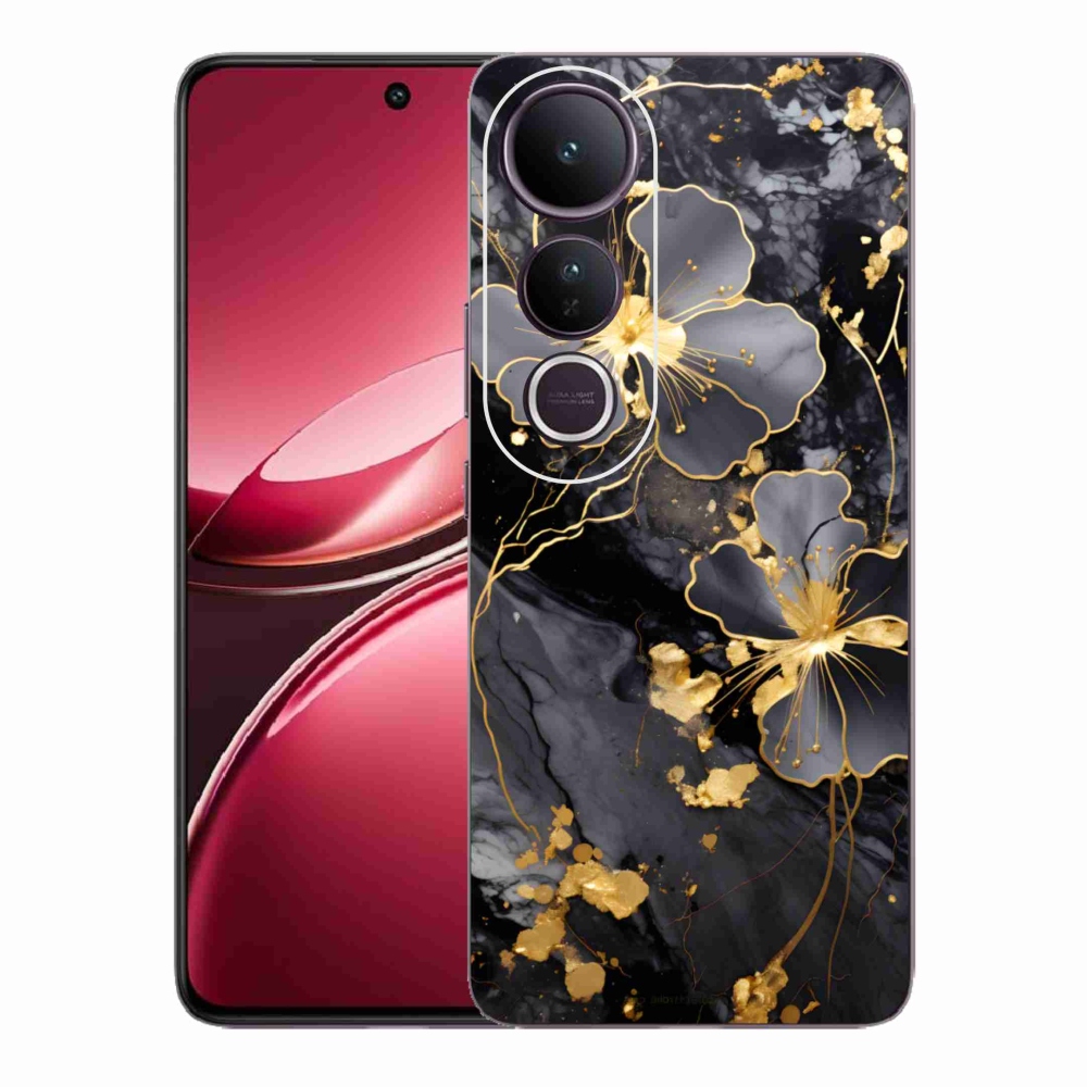 Gelový kryt mmCase na Vivo V50 Lite 4G/5G - zlaté květy