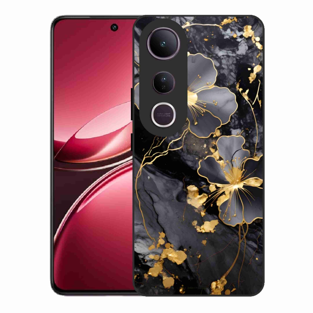 Gelový kryt mmCase na Vivo V50 Lite 4G/5G - zlaté květy