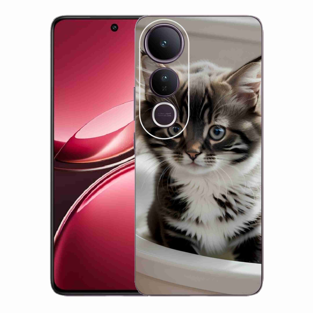Gelový kryt mmCase na Vivo V50 Lite 4G/5G - zvědavé kotě