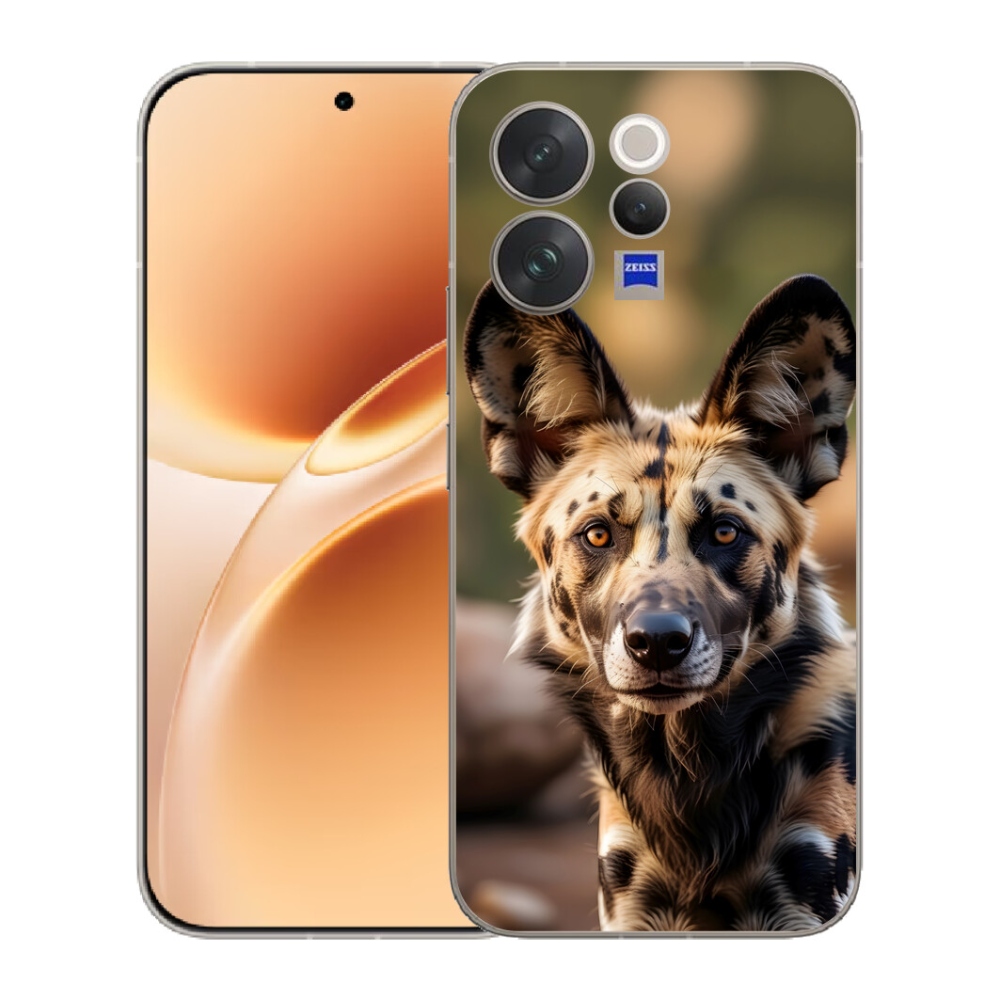 Gelový kryt mmCase na Vivo V70 - africký divoký pes
