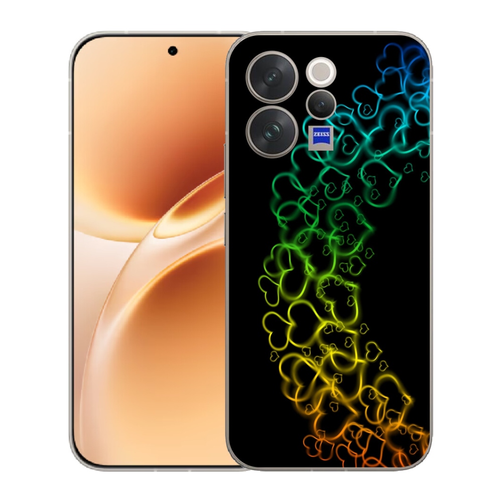 Gelový kryt mmCase na Vivo V70 - barevná srdíčka