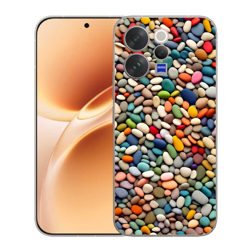Gelový kryt mmCase na Vivo V70 - barevné kamínky 2