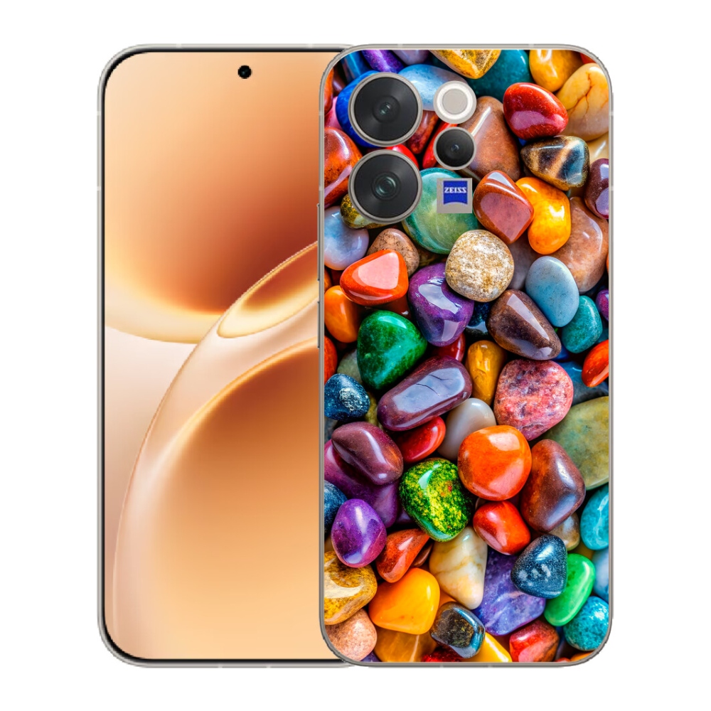Gelový kryt mmCase na Vivo V70 - barevné kamínky