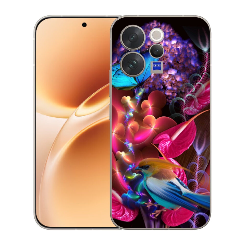 Gelový kryt mmCase na Vivo V70 - barevné květiny