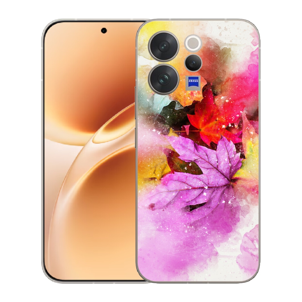 Gelový kryt mmCase na Vivo V70 - barevné listy