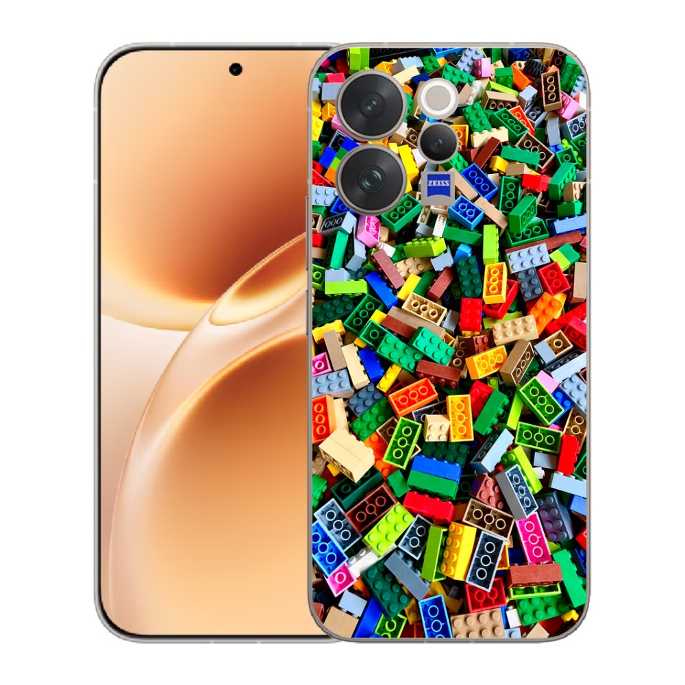 Gelový kryt mmCase na Vivo V70 - barevné stavební kostky