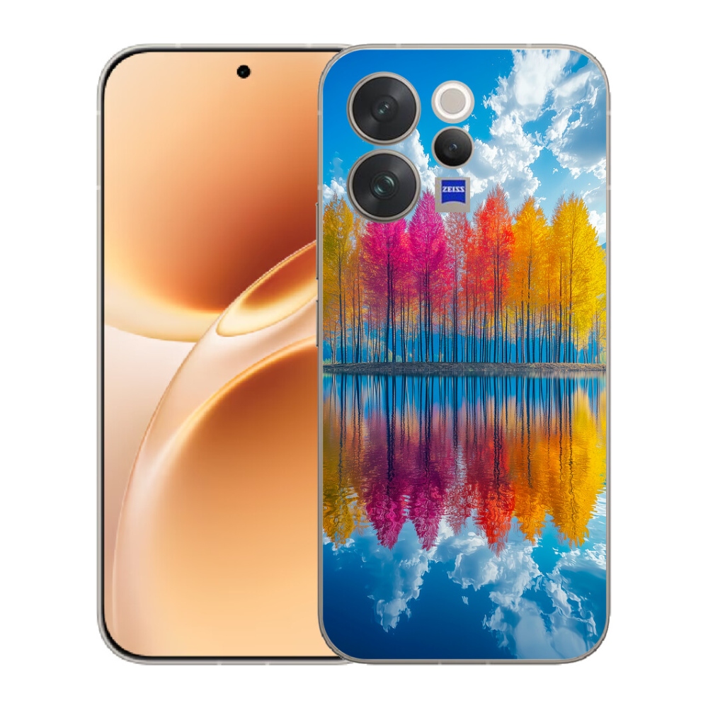 Gelový kryt mmCase na Vivo V70 - barevné stromy