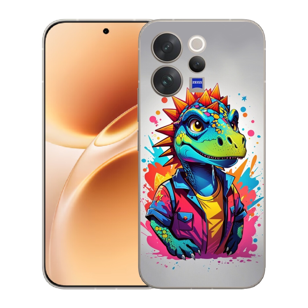 Gelový kryt mmCase na Vivo V70 - barevný dinosaurus