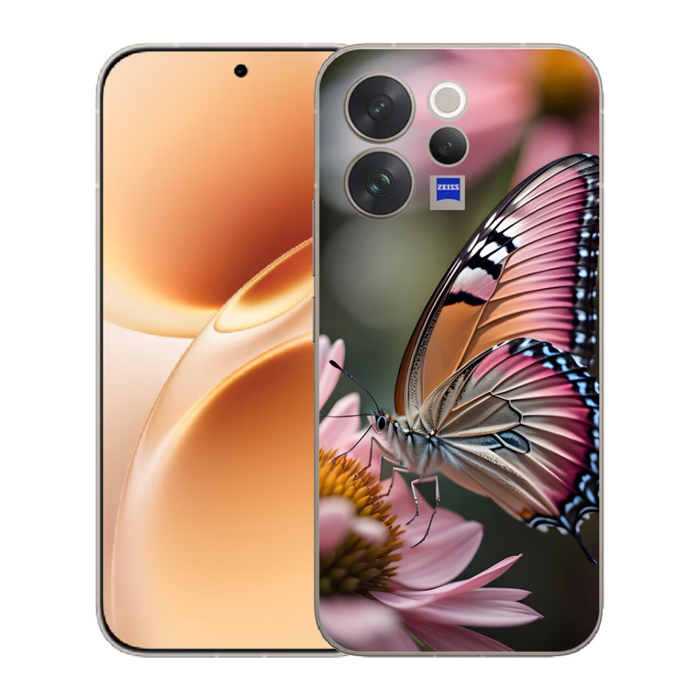 Gelový kryt mmCase na Vivo V70 - barevný motýl