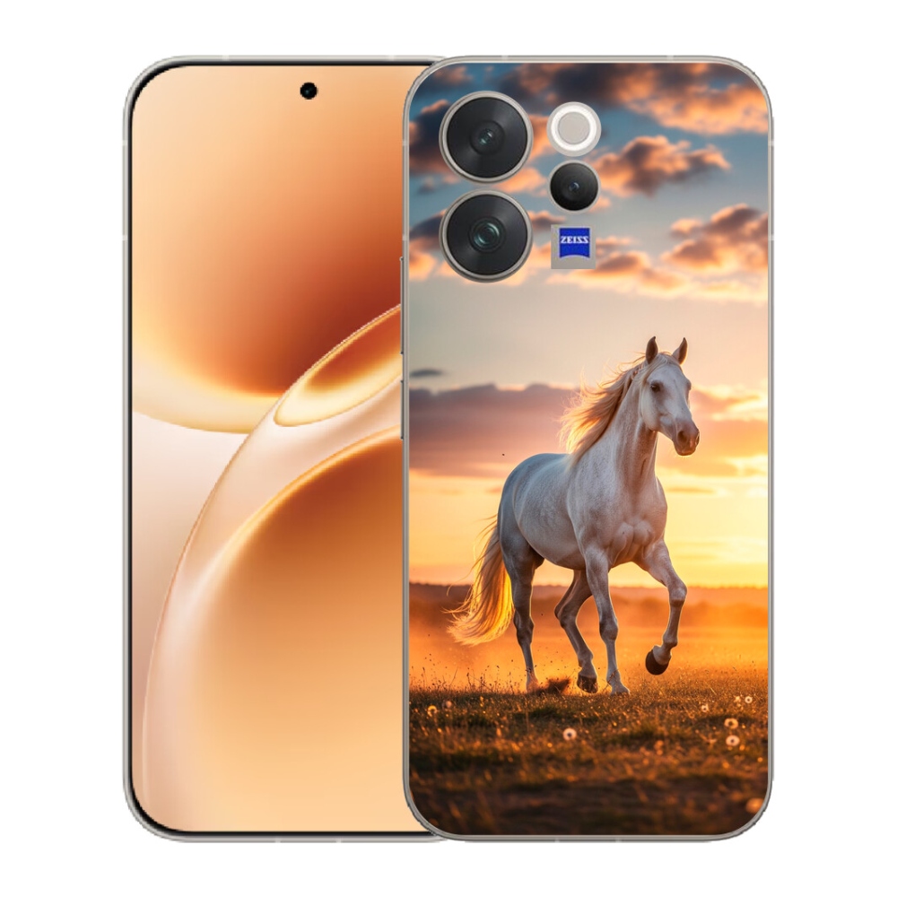Gelový kryt mmCase na Vivo V70 - běžící bílý kůň 2