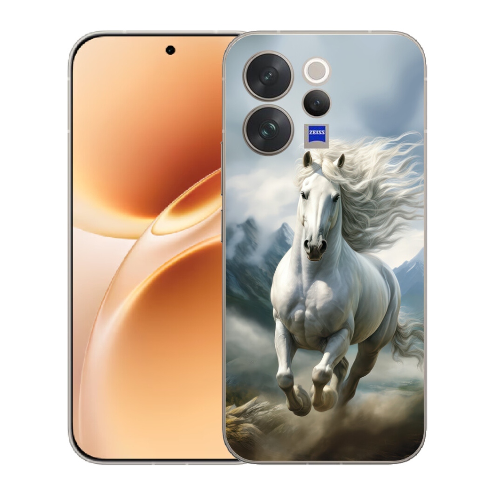 Gelový kryt mmCase na Vivo V70 - běžící bílý kůň 3