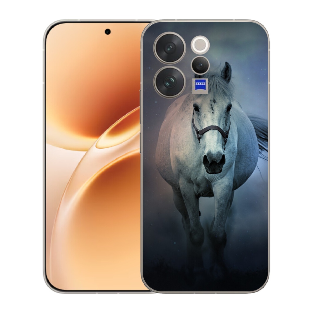 Gelový kryt mmCase na Vivo V70 - běžící bílý kůň