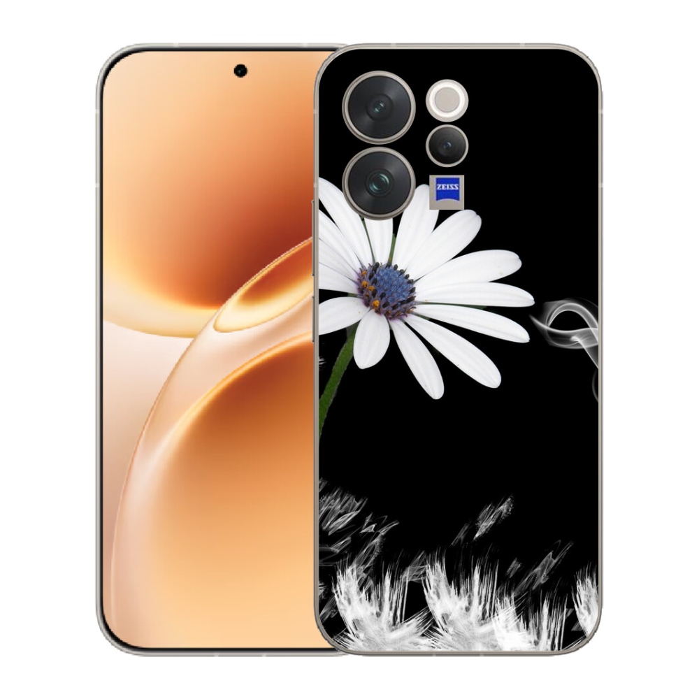 Gelový kryt mmCase na Vivo V70 - bílá květina