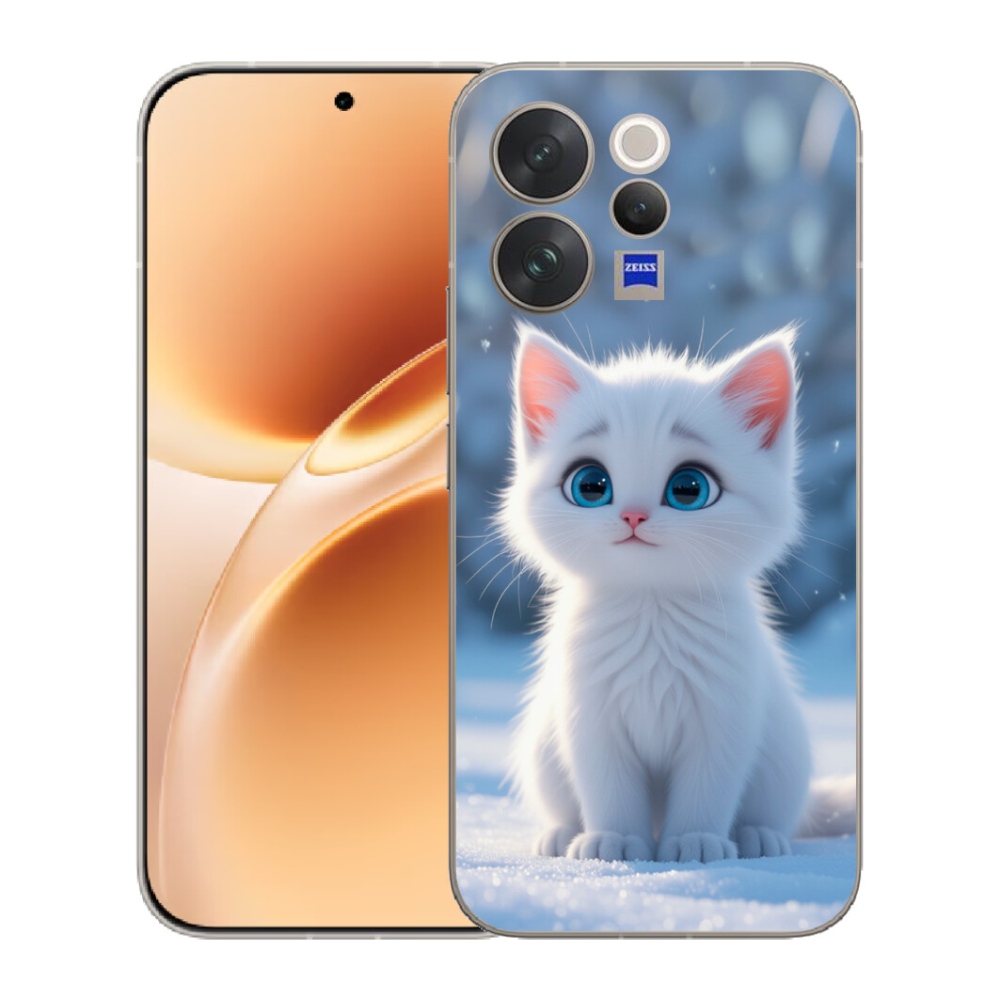 Gelový kryt mmCase na Vivo V70 - bílé kotě 3