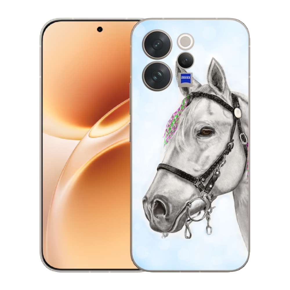 Gelový kryt mmCase na Vivo V70 - bílý kůň 1