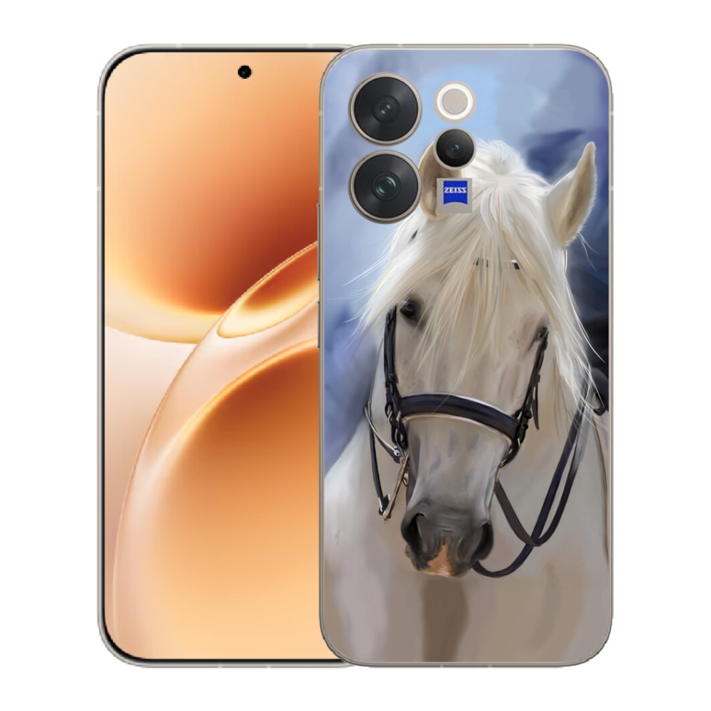 Gelový kryt mmCase na Vivo V70 - bílý kůň
