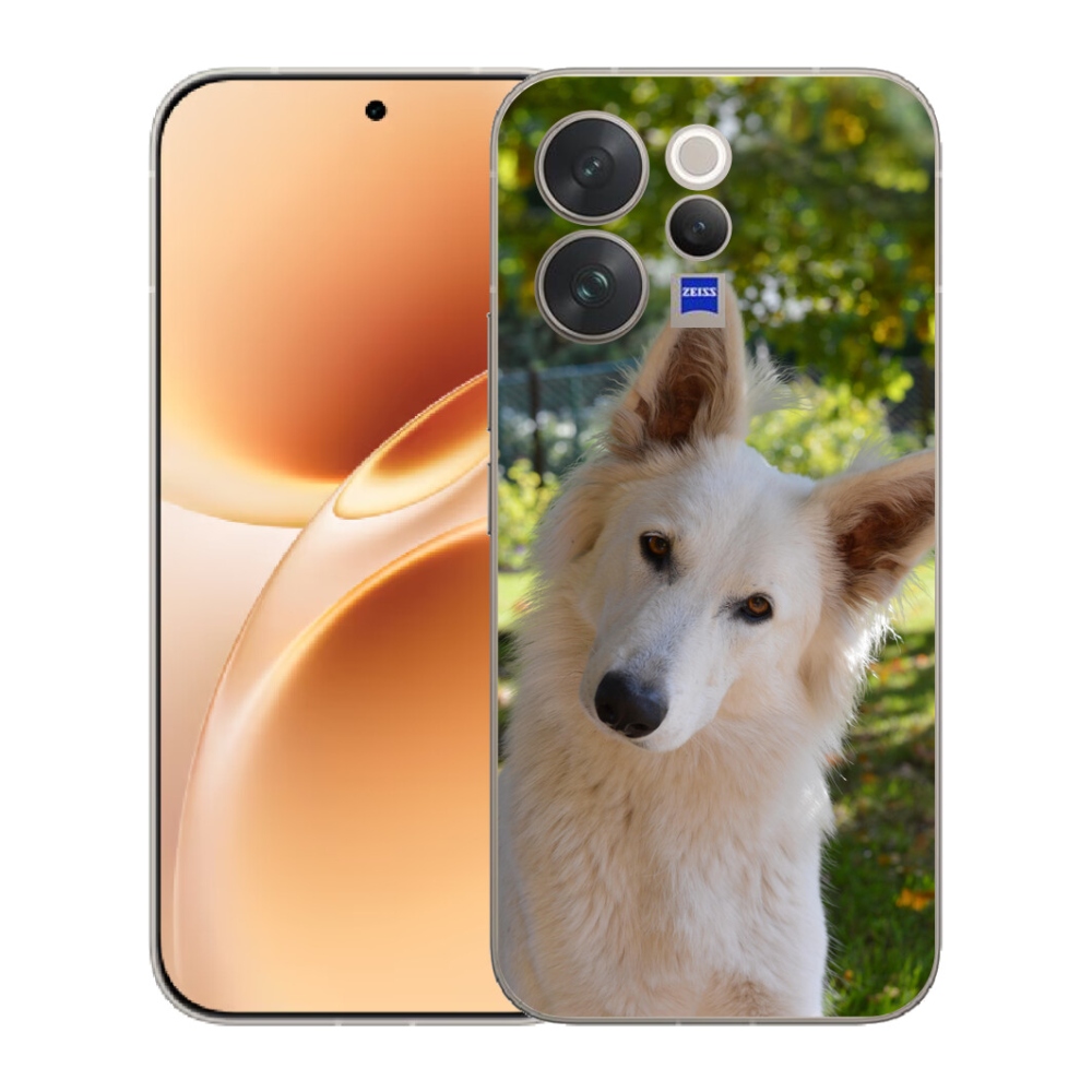 Gelový kryt mmCase na Vivo V70 - bílý švýcarský ovčák 1