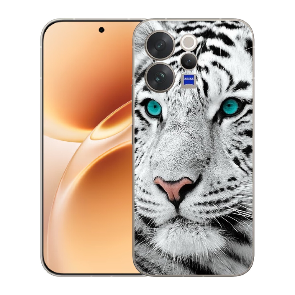 Gelový kryt mmCase na Vivo V70 - bílý tygr