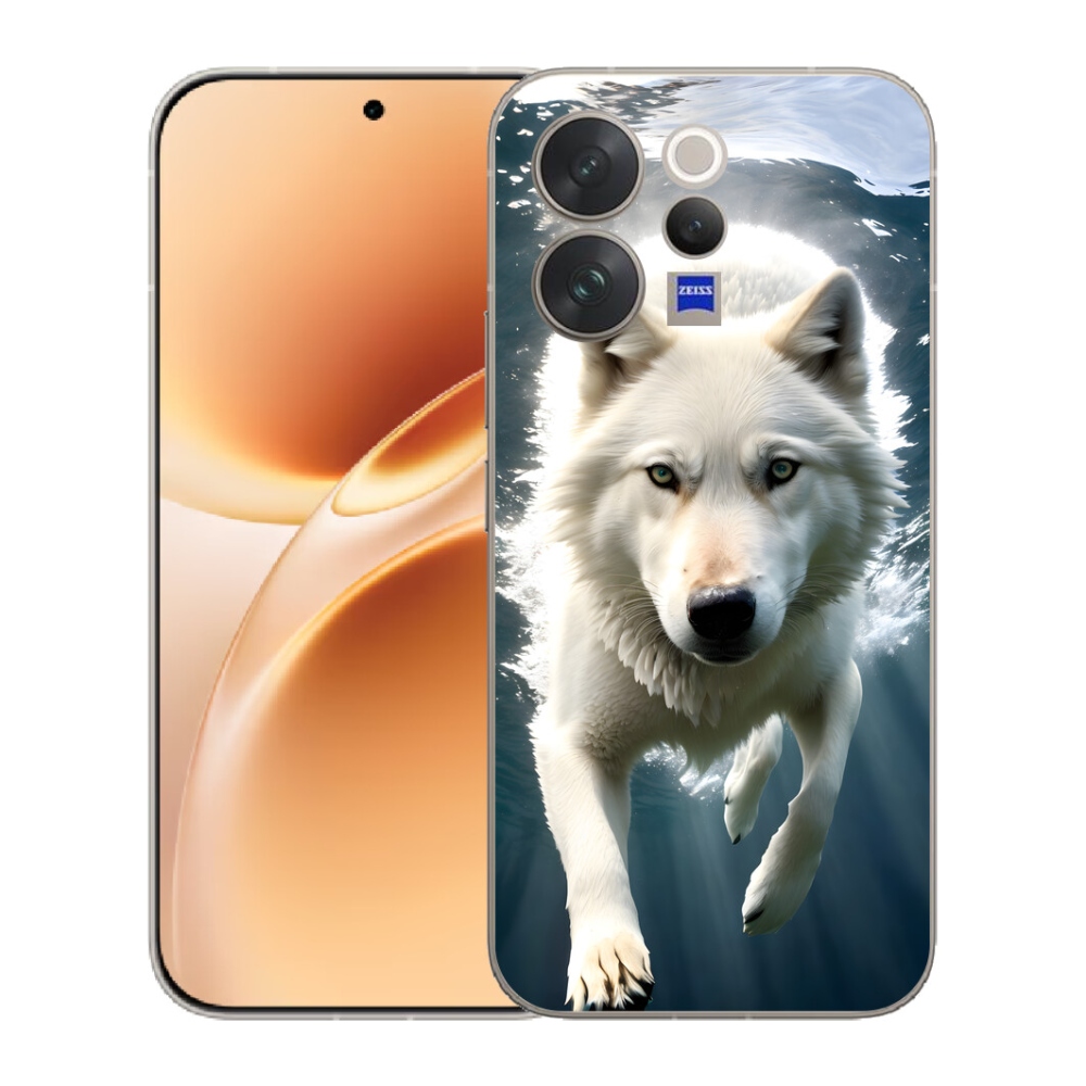 Gelový kryt mmCase na Vivo V70 - bílý vlk