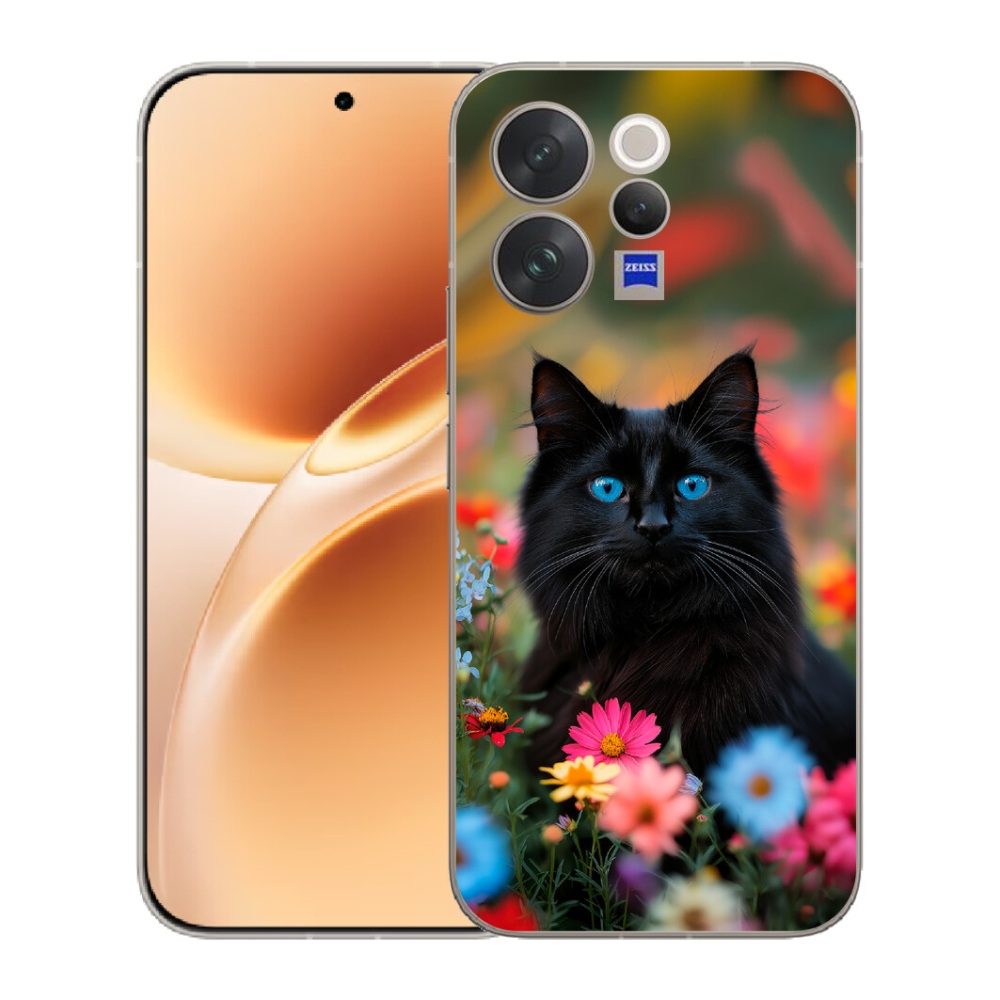 Gelový kryt mmCase na Vivo V70 - černé kotě 4