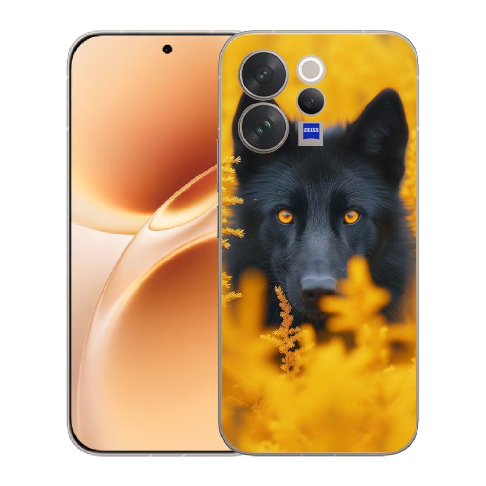 Gelový kryt mmCase na Vivo V70 - černý vlk 2