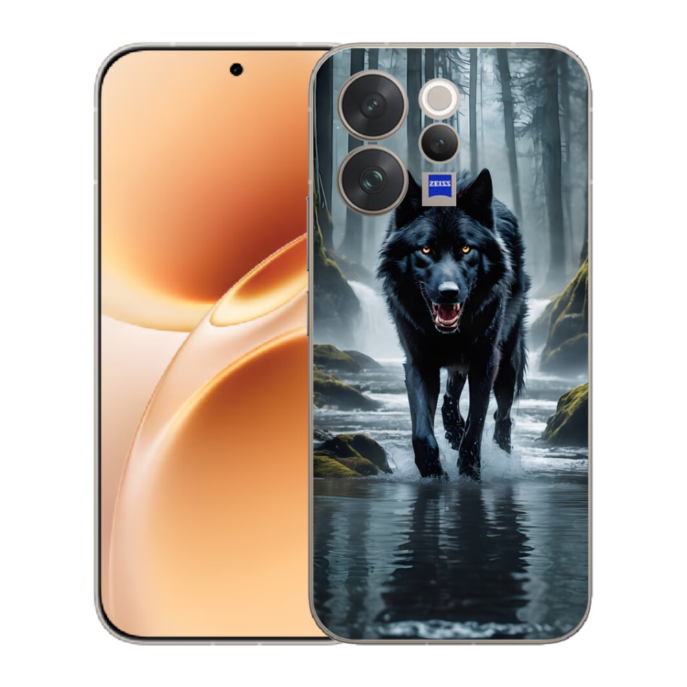 Gelový kryt mmCase na Vivo V70 - černý vlk