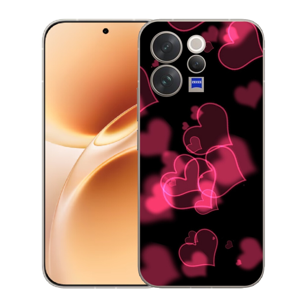 Gelový kryt mmCase na Vivo V70 - červená srdíčka
