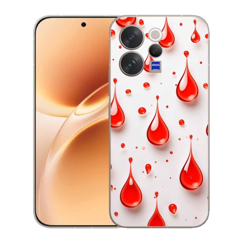 Gelový kryt mmCase na Vivo V70 - červené kapky