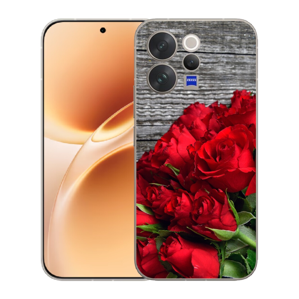 Gelový kryt mmCase na Vivo V70 - červené růže