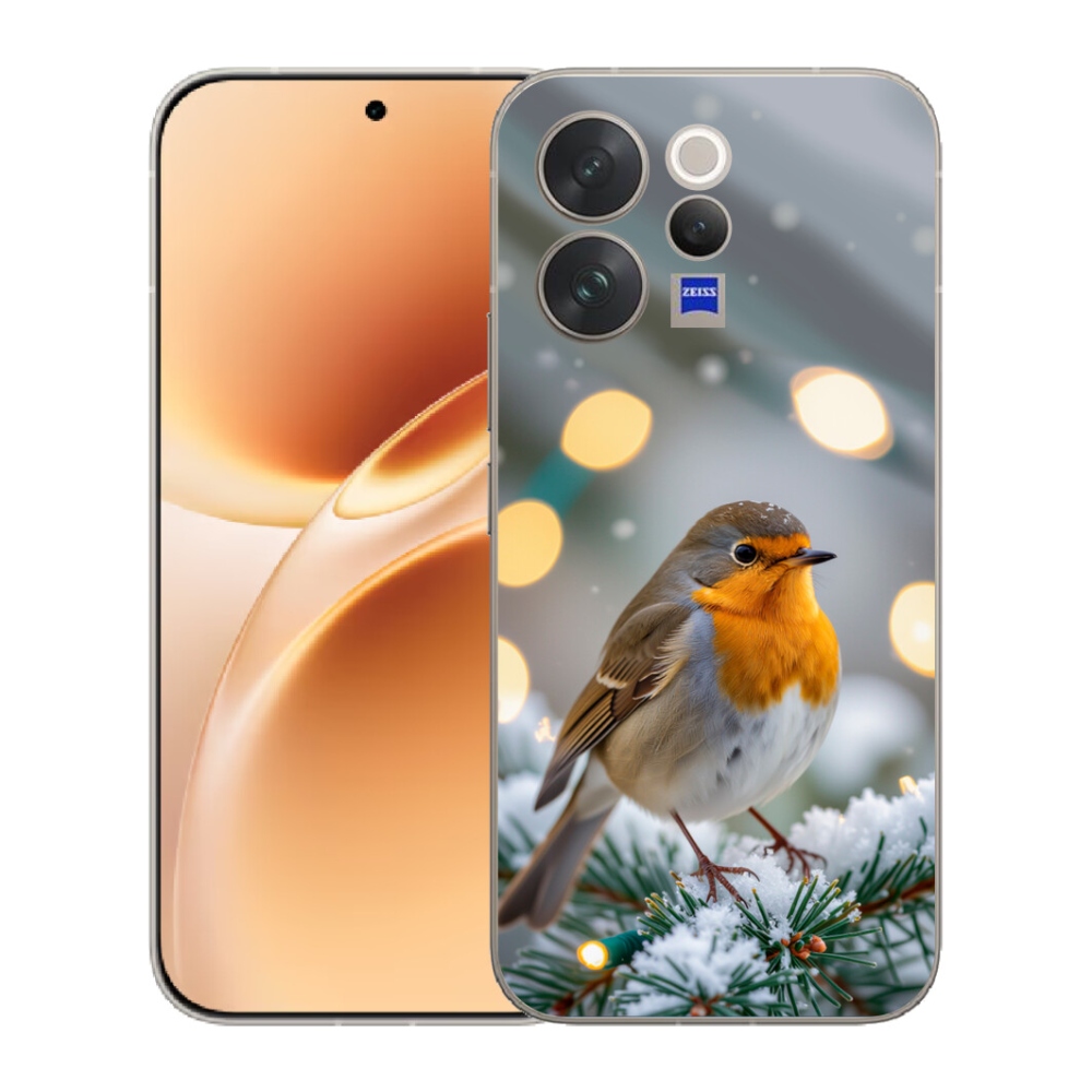 Gelový kryt mmCase na Vivo V70 - červenka v zimě