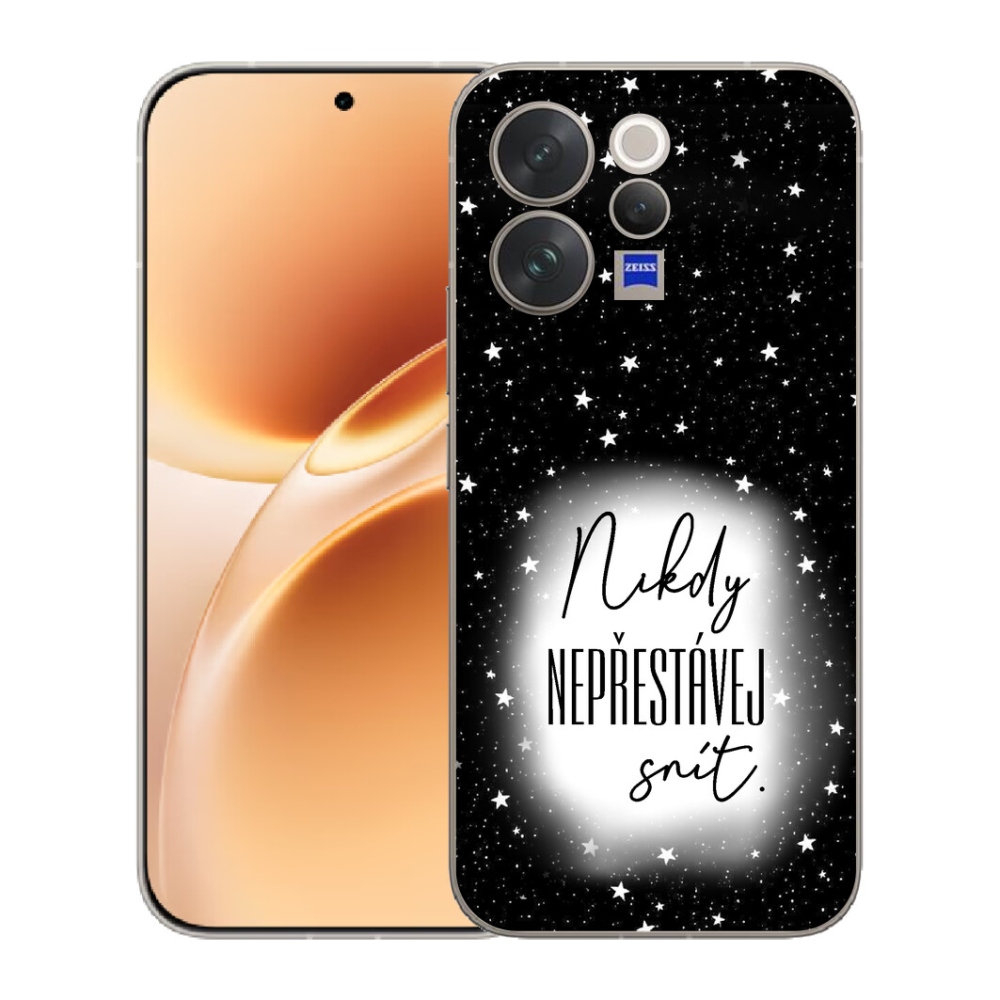 Gelový kryt mmCase na Vivo V70 - citát 1 bíločerné pozadí