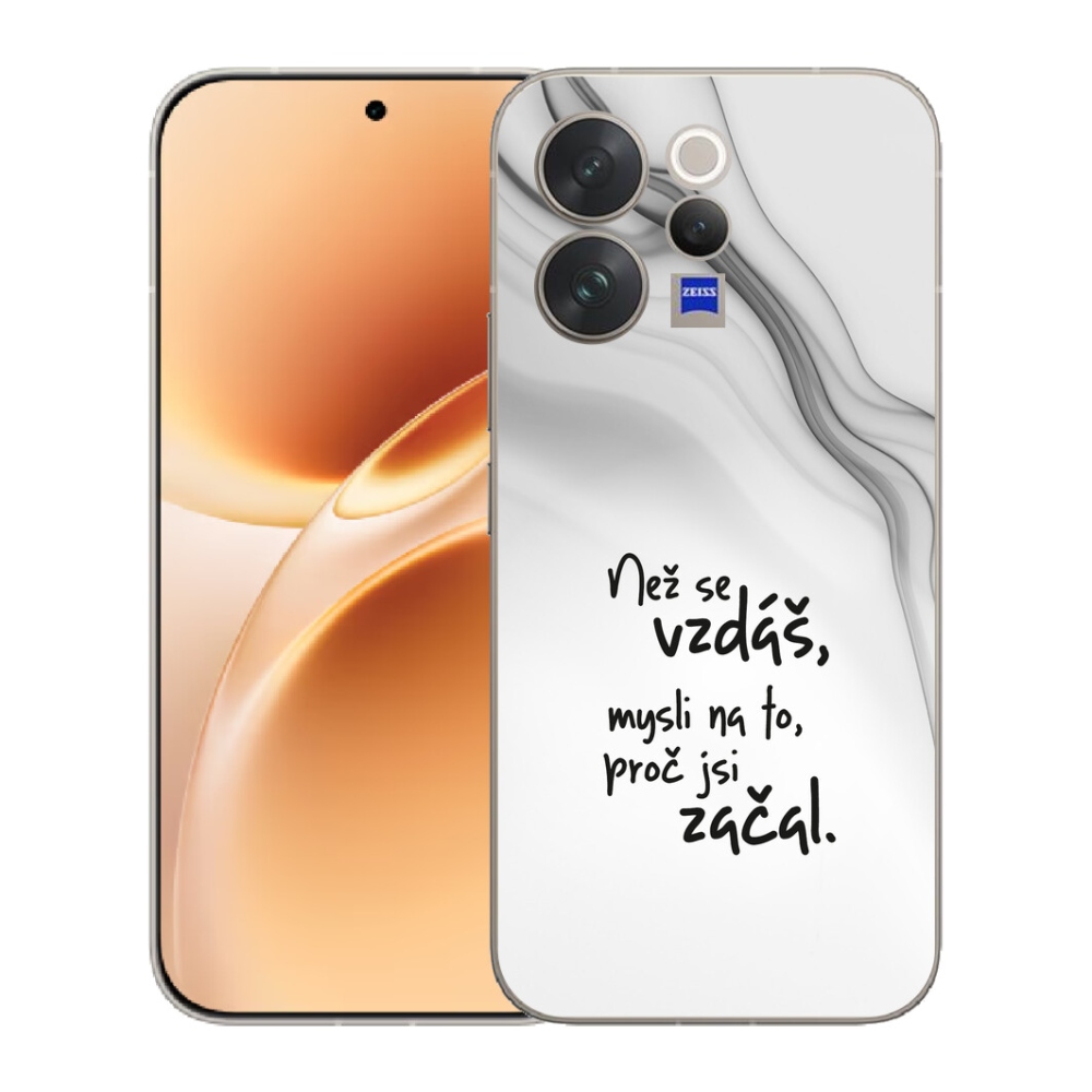 Gelový kryt mmCase na Vivo V70 - citát 2 bílé pozadí