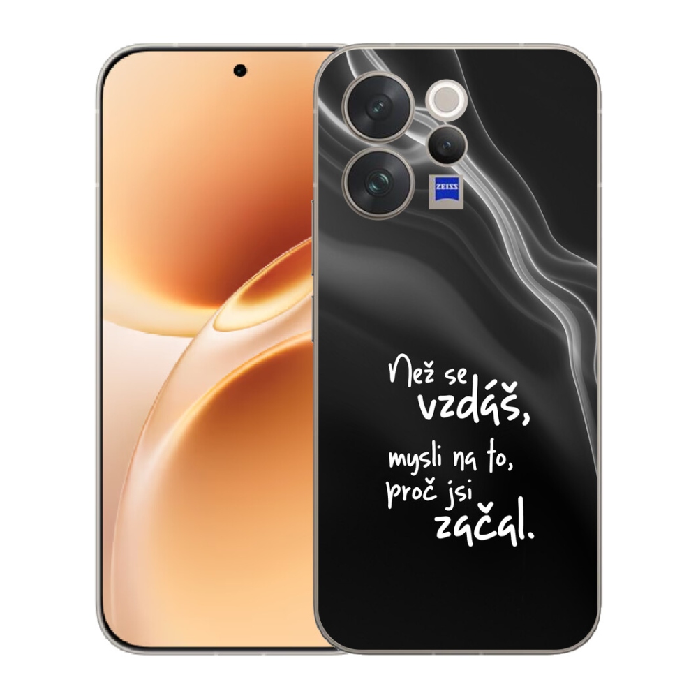 Gelový kryt mmCase na Vivo V70 - citát 2 černé pozadí