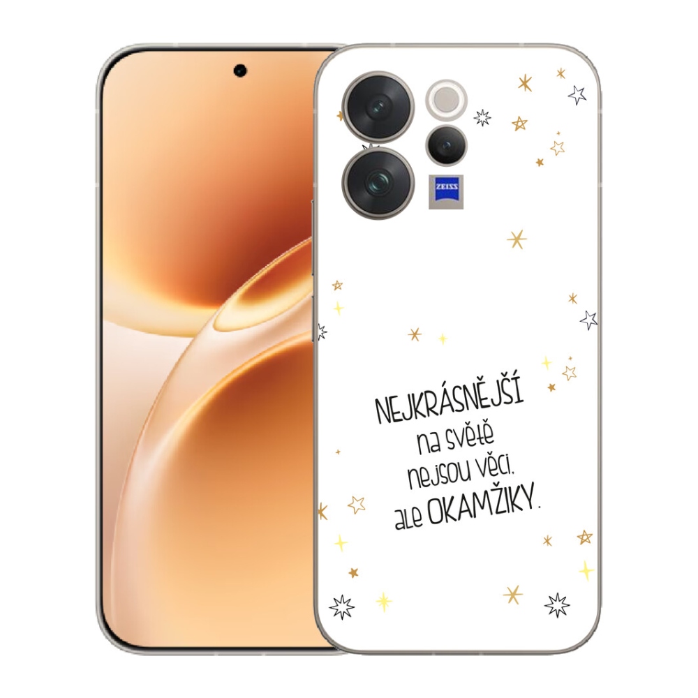 Gelový kryt mmCase na Vivo V70 - citát 4 bílé pozadí