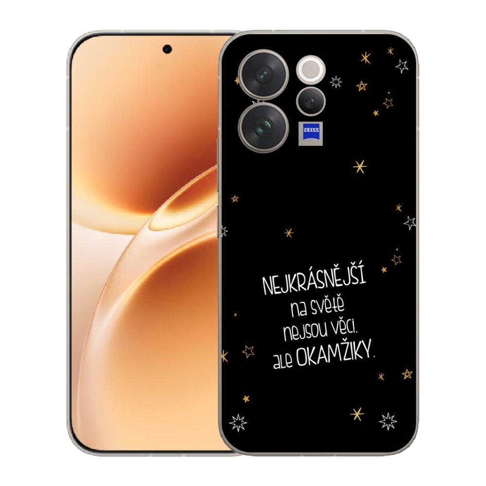 Gelový kryt mmCase na Vivo V70 - citát 4 černé pozadí