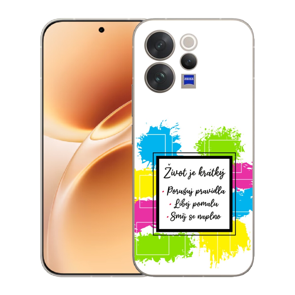 Gelový kryt mmCase na Vivo V70 - citát 5 bílé pozadí