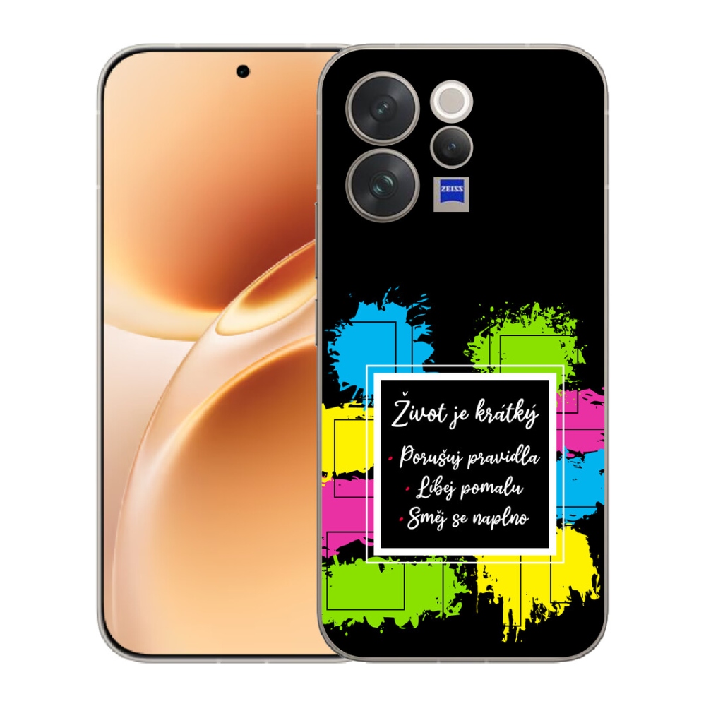 Gelový kryt mmCase na Vivo V70 - citát 5 černé pozadí