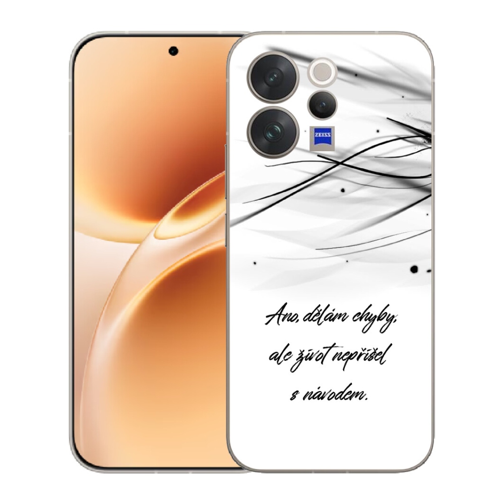 Gelový kryt mmCase na Vivo V70 - citát bílé pozadí