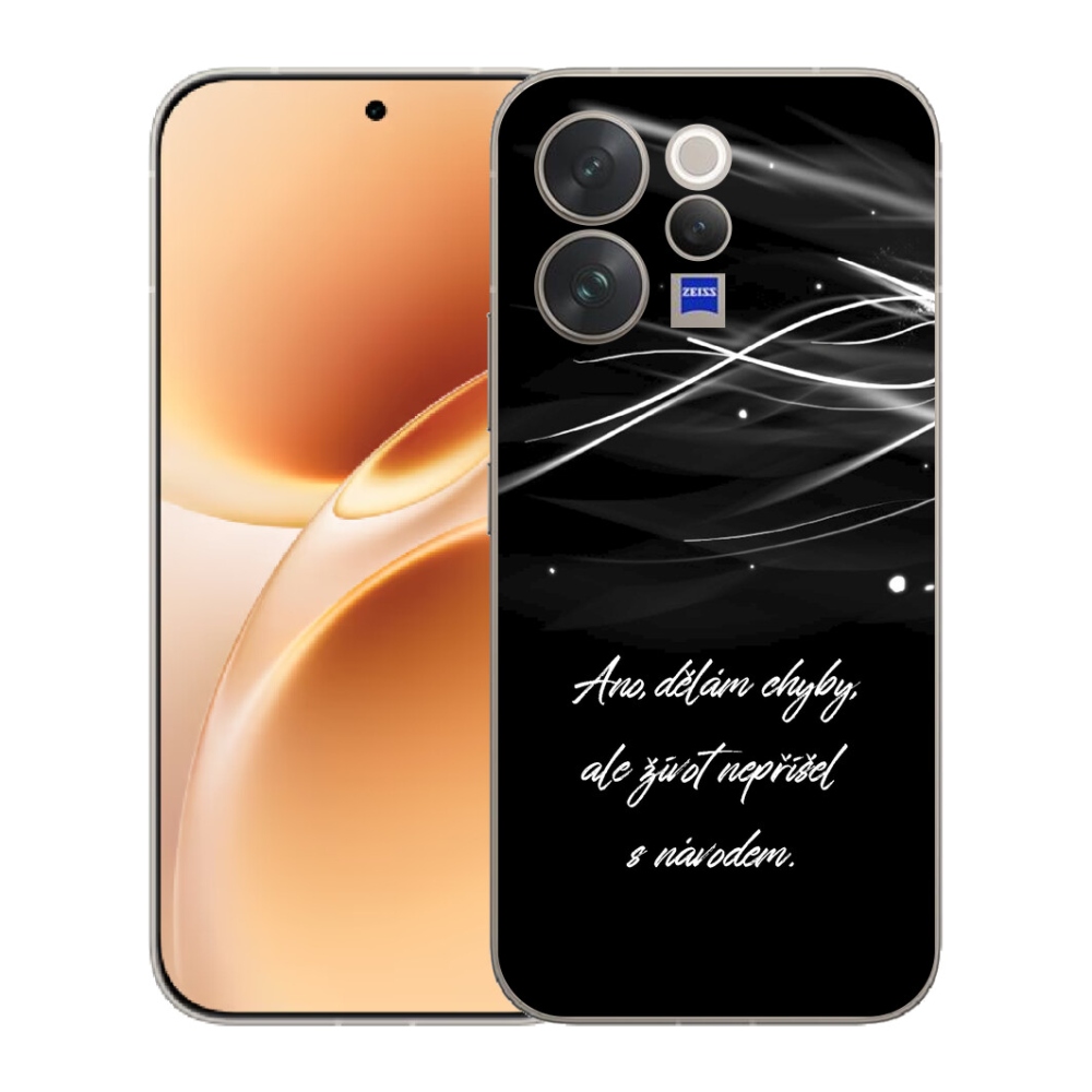 Gelový kryt mmCase na Vivo V70 - citát černé pozadí