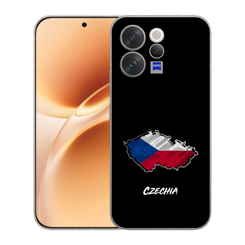 Gelový kryt mmCase na Vivo V70 - Czechia černé pozadí
