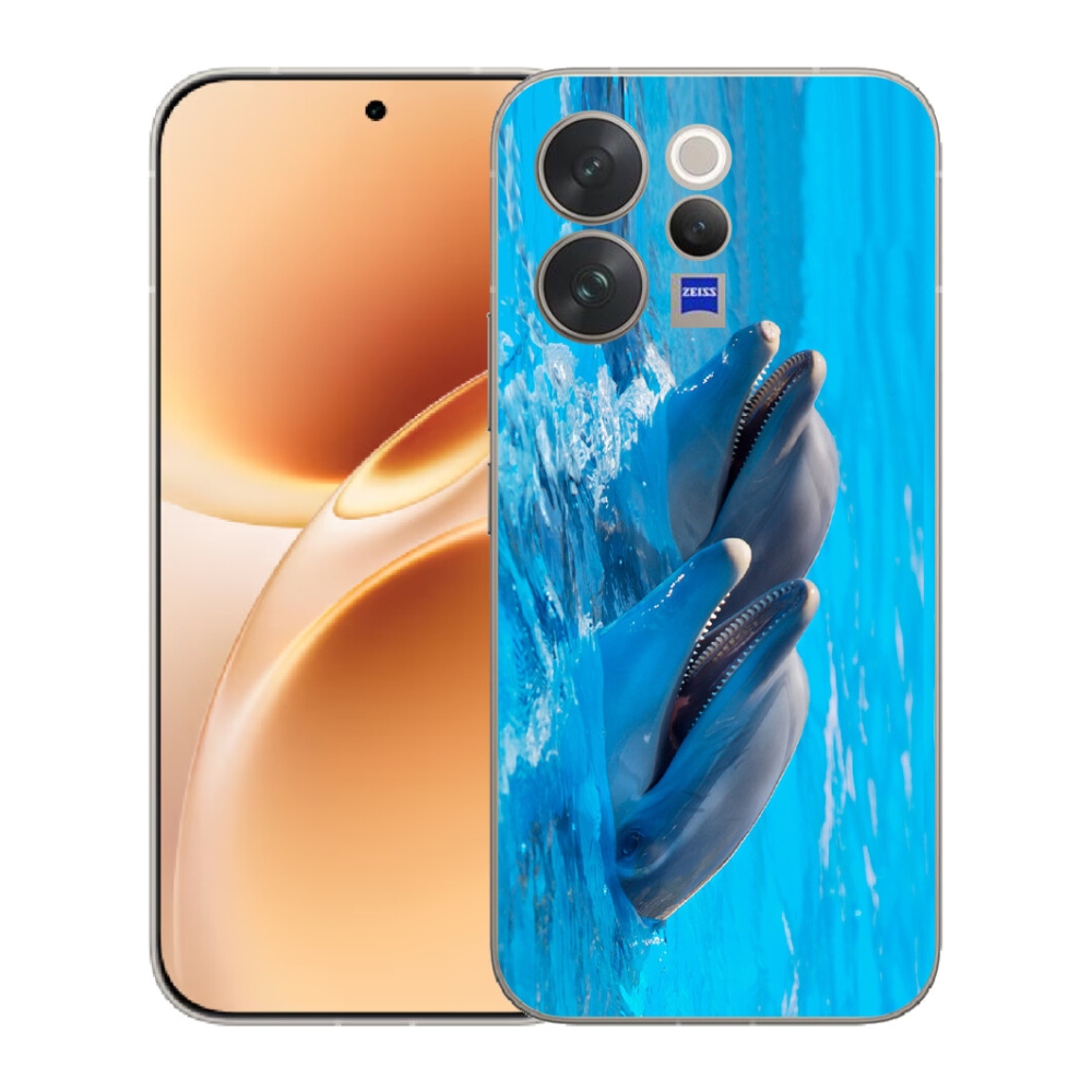Gelový kryt mmCase na Vivo V70 - delfíni