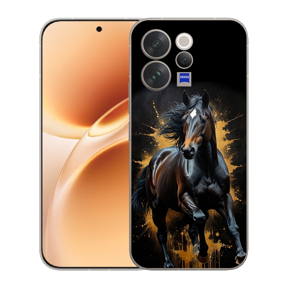Gelový kryt mmCase na Vivo V70 - elegantní černý hřebec