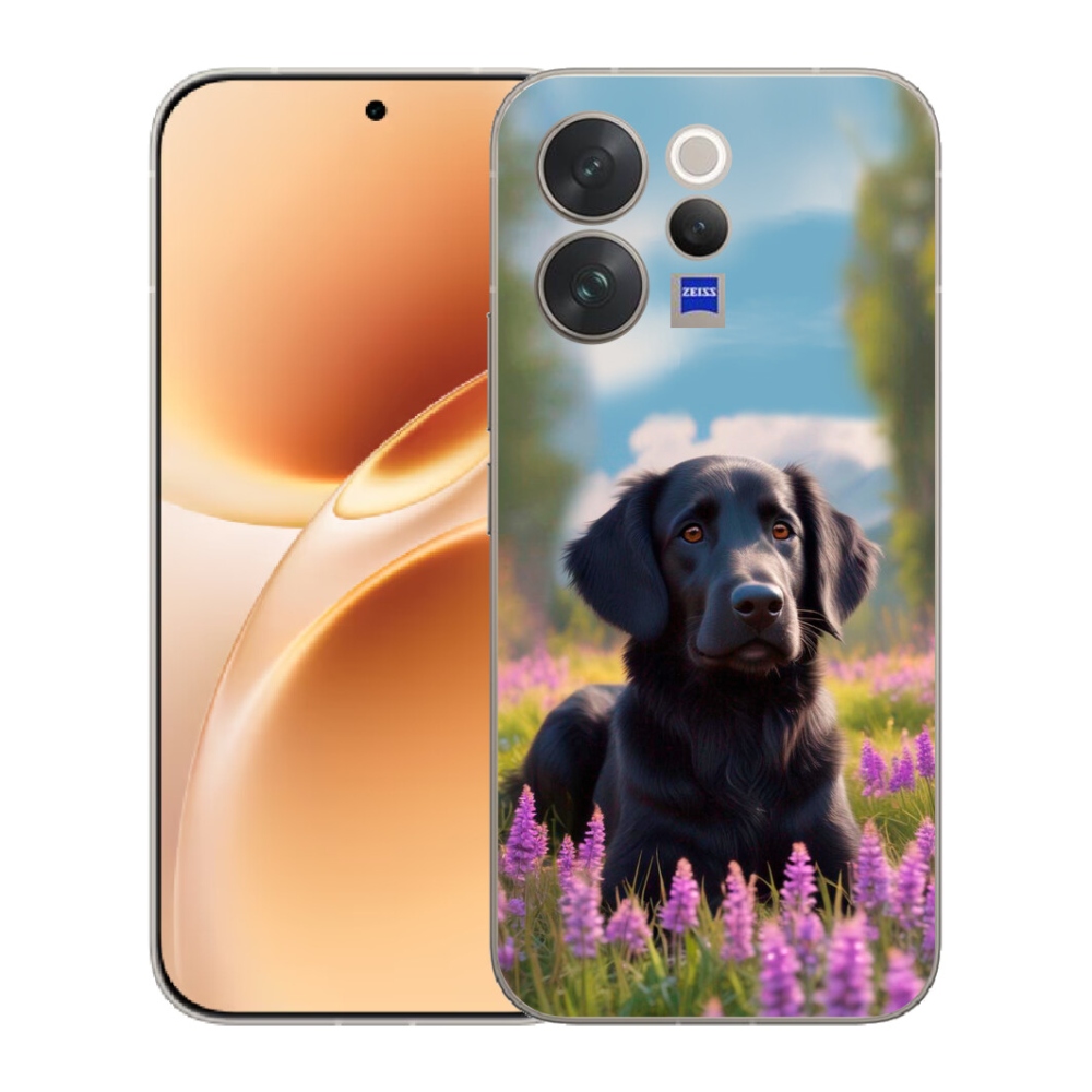 Gelový kryt mmCase na Vivo V70 - elegantní černý retrívr