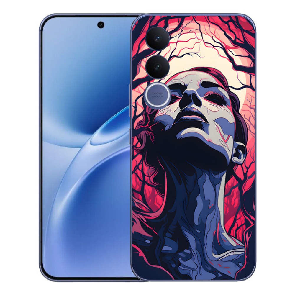 Gelový kryt mmCase na Vivo V70 FE - abstraktní obličej