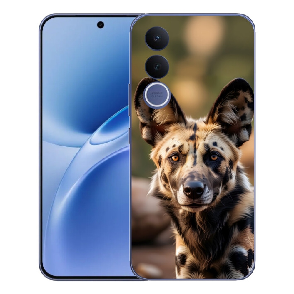 Gelový kryt mmCase na Vivo V70 FE - africký divoký pes