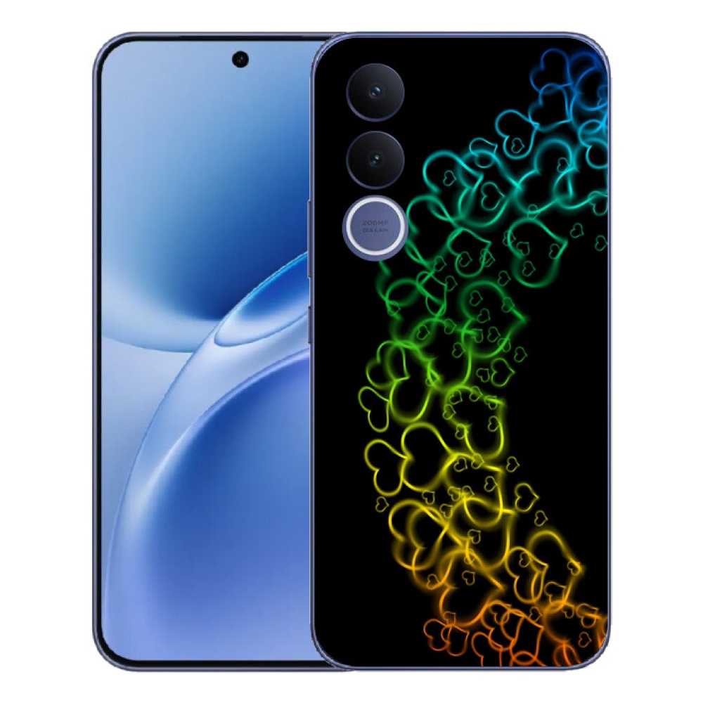 Gelový kryt mmCase na Vivo V70 FE - barevná srdíčka